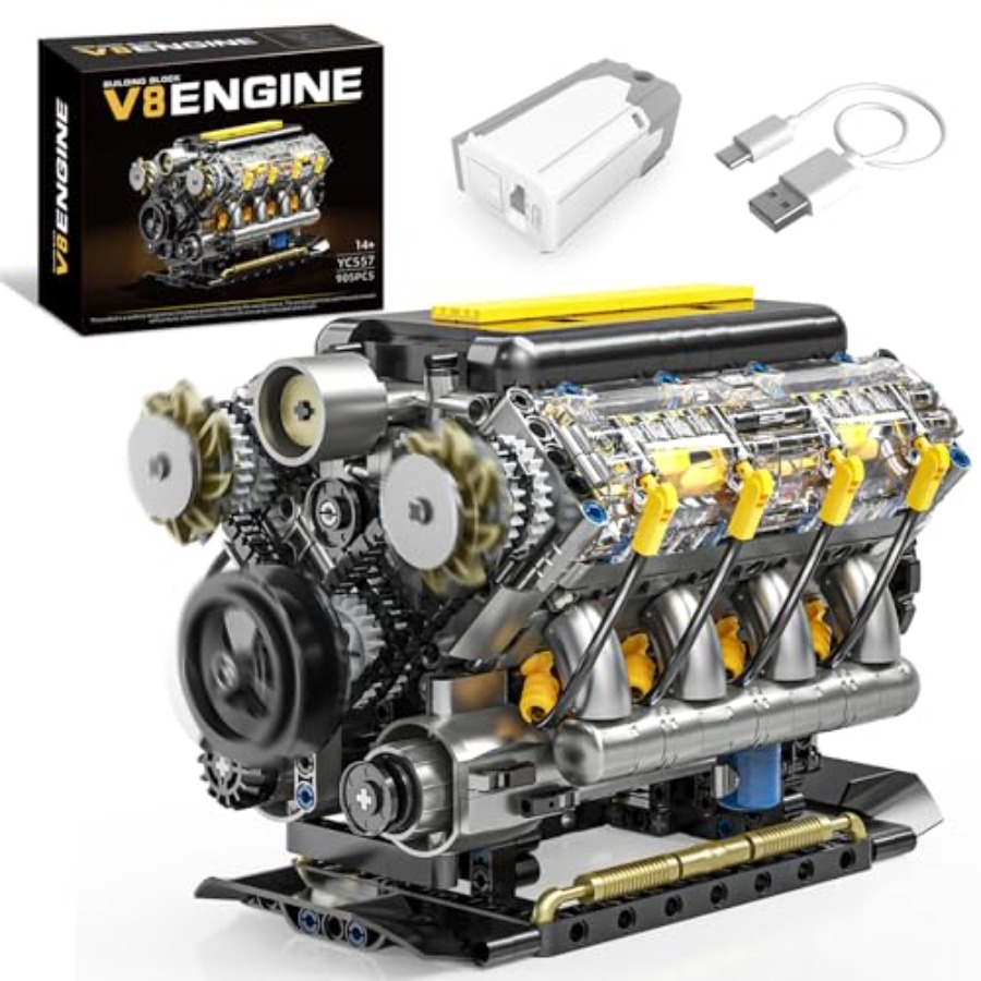 Model Kit Engine V8 - Çalışan, Görünür V8 Motor Modeli Kiti,