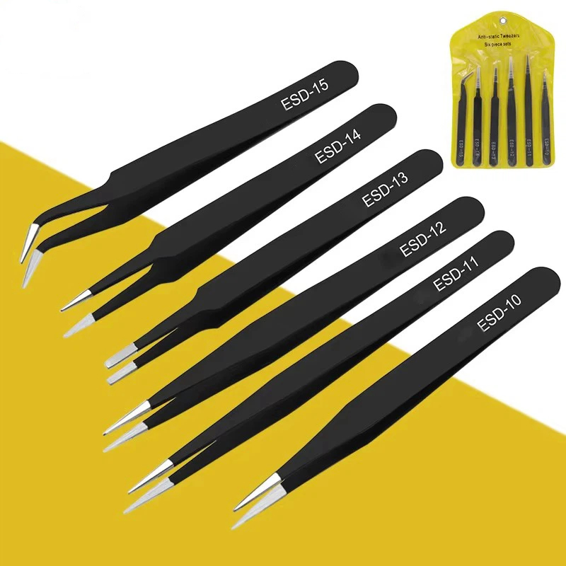 Model Kit Nippers - 6 adet anti-statik paslanmaz çelik cımbız