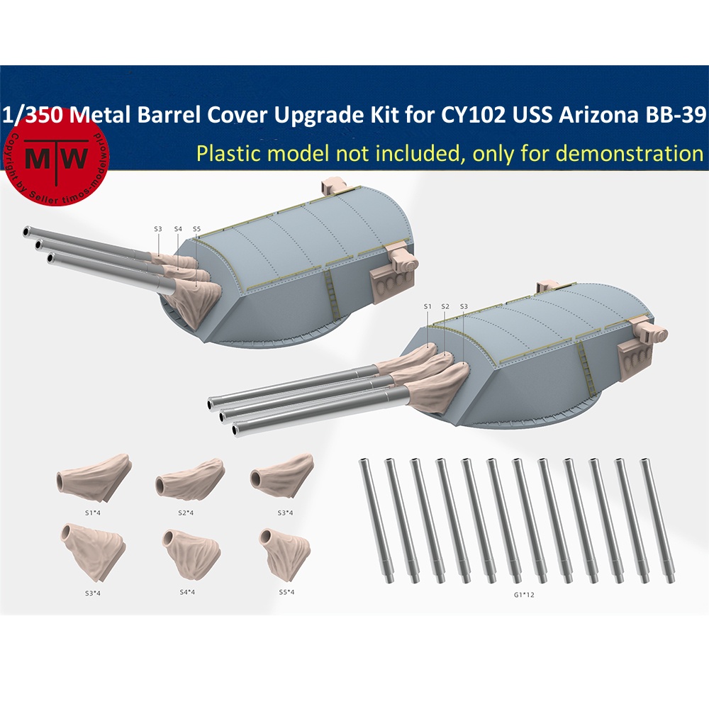 Model Kit Uss Arizona - 1/350 Ölçekli Metal Varil Kapağı Yükseltme