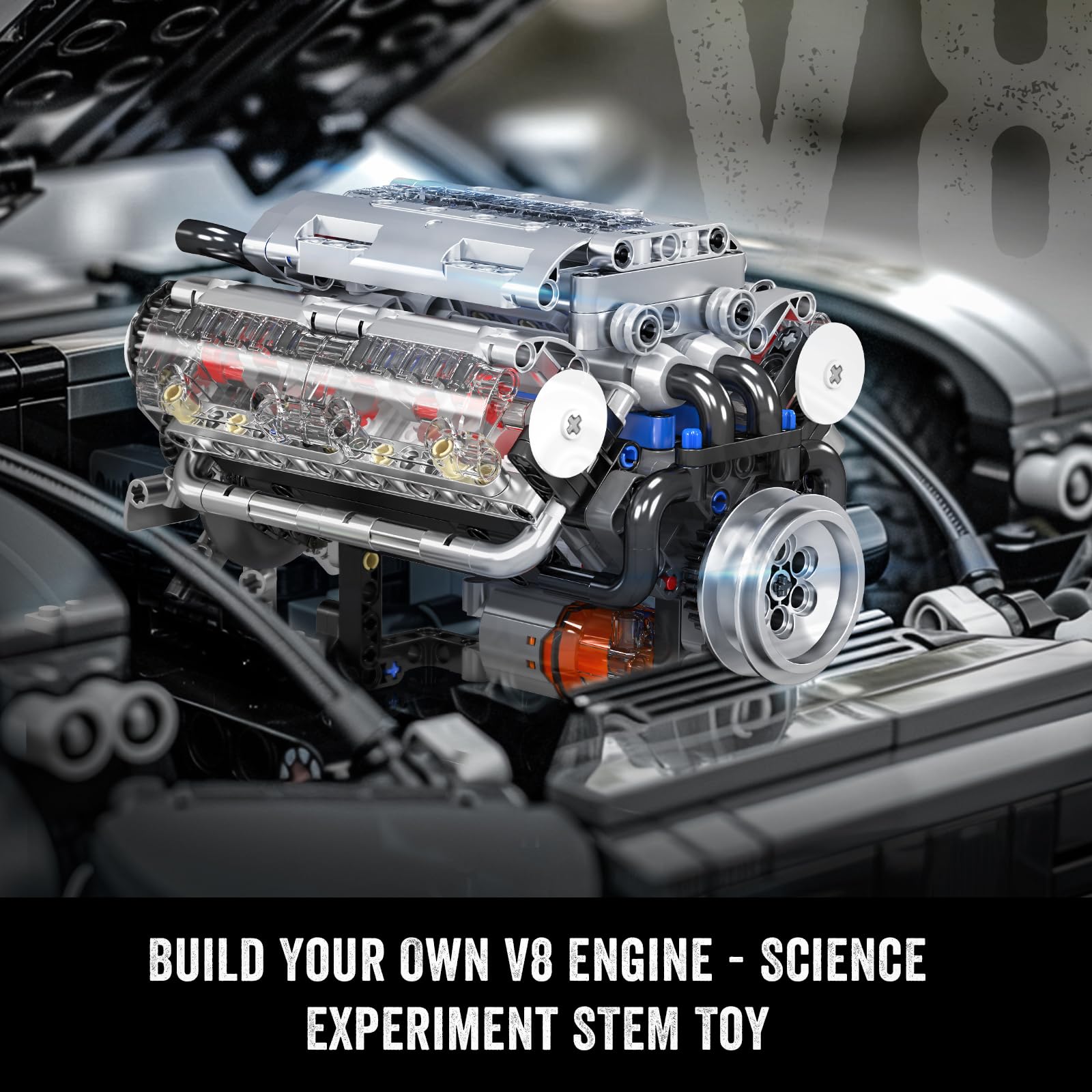 Mould King 10088 V8 Motor Yapı - Model Kit Engine V8 incelemesi ve fiyatı