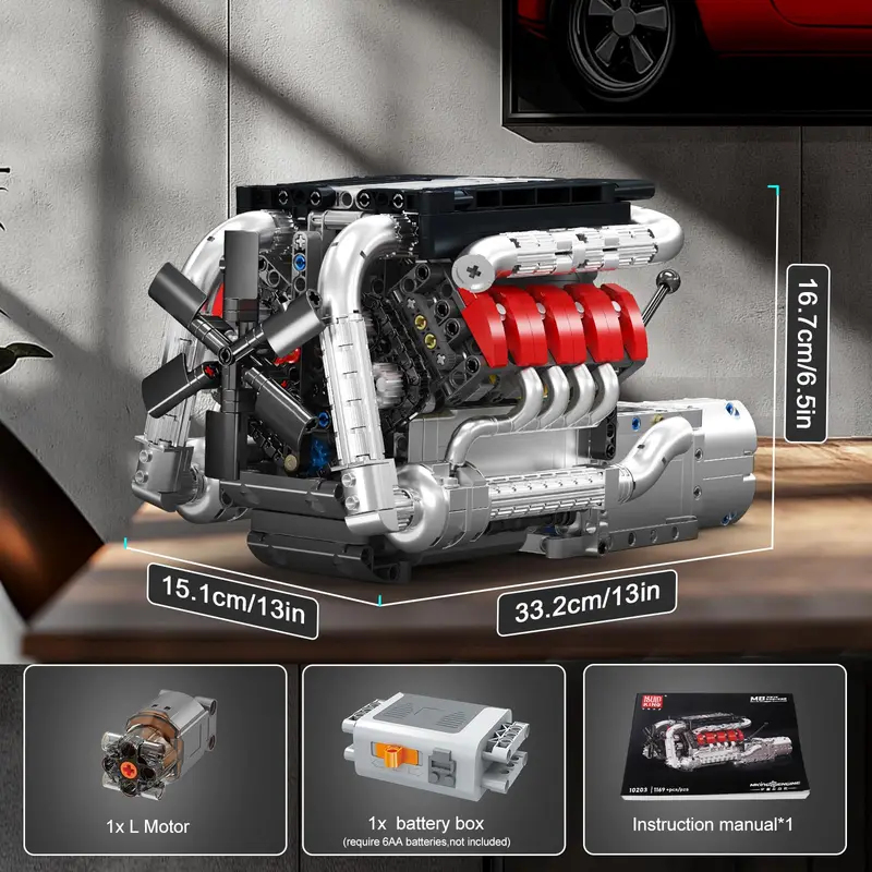Mould King 10203 1169 Parça Sü - Model Kit Engine V8 incelemesi ve fiyatı