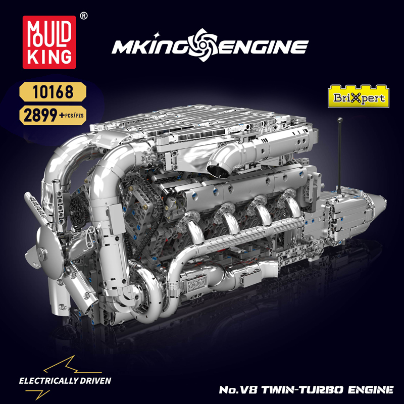 Mould King 10168 V8 Çift Turbo - Model Kit Engine V8 incelemesi ve fiyatı