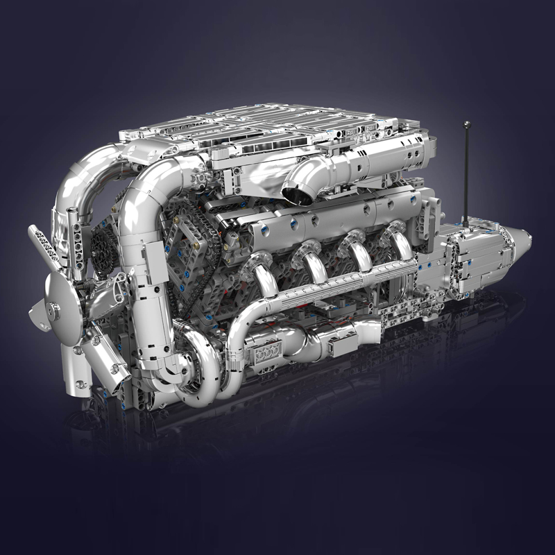 Mould King 10168 V8 Çift Turbo - Model Kit Engine V8 incelemesi ve fiyatı
